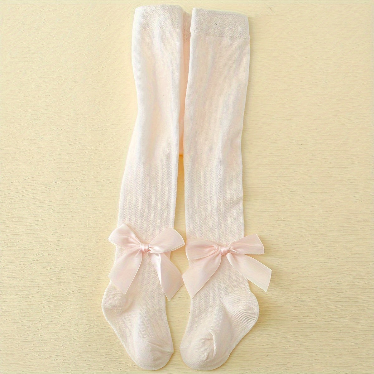 2 Girls' Summer Mosquito-Repellent Knee-High Socks with Bow - Breathable Cotton Blend, All-Seasons