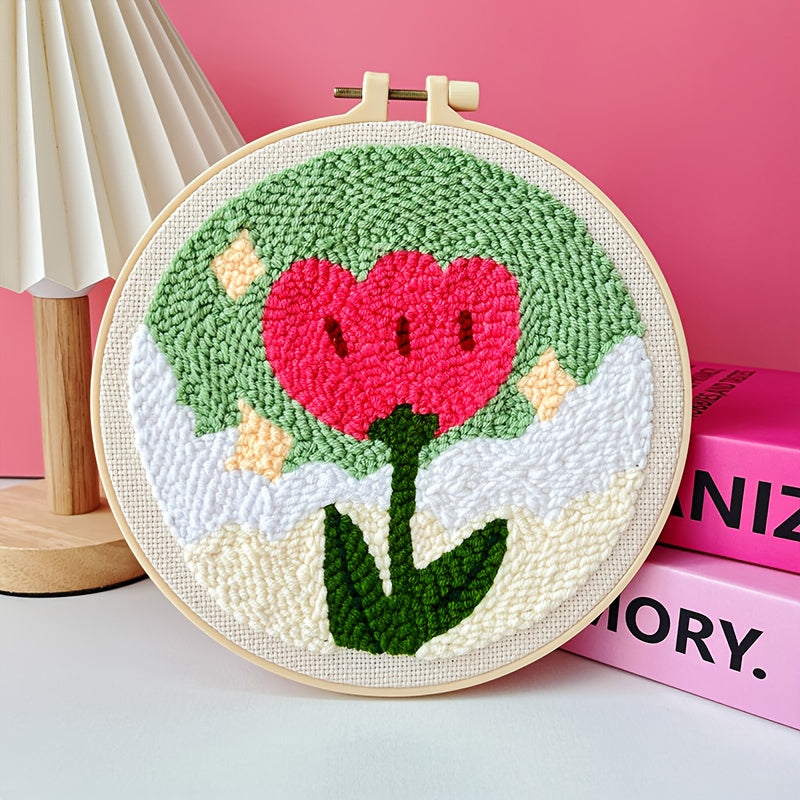 Handmade poke embroidery DIY kit perfect for beginners of all ages. Ideal for adults, children, and couples.