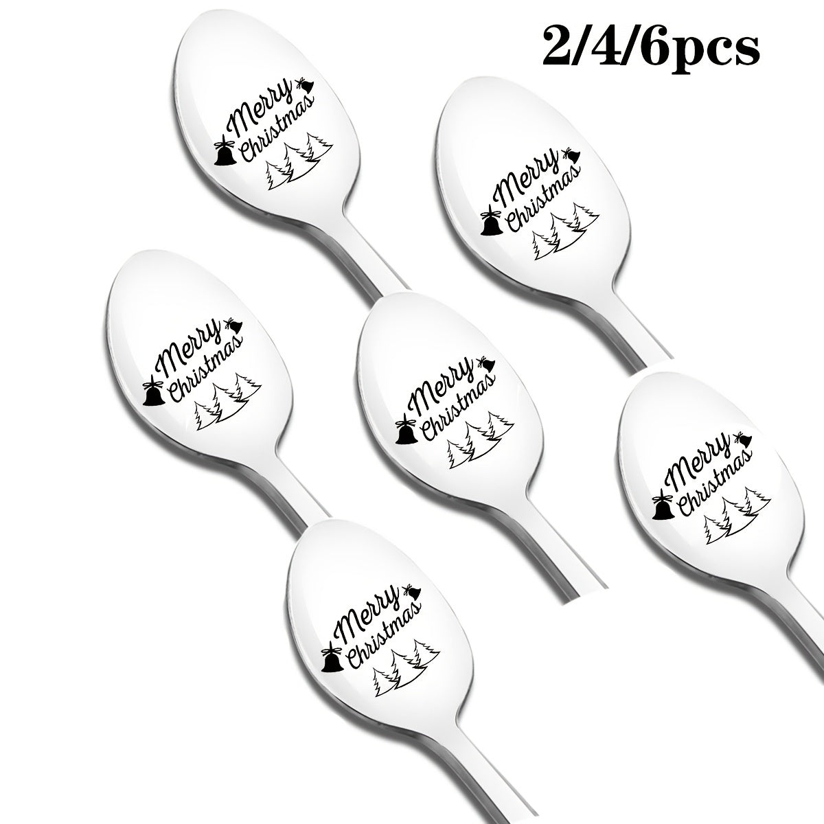 Get ready for the holiday season with our Merry Christmas stainless steel spoons! Available in sets of 2, 4, or 6, these spoons feature a long handle and are laser engraved with a festive message. Perfect for holiday gifts and themed parties.