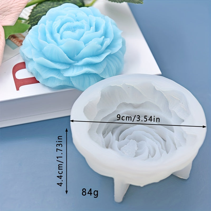 Silicone Peony Flower Mold for DIY Desserts and Decorations - Perfect for Pudding, Chocolate, Candy, Soap, Clay, Ice Cubes, and Cakes - Baking and Kitchen Supplies