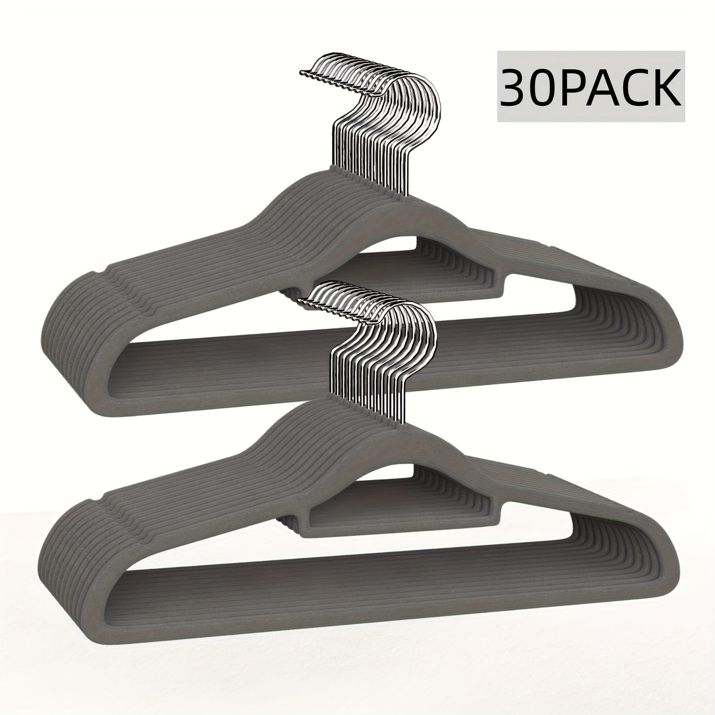 Hanging Non-Marking Clothes Hangers in Sets of 30, 50, or 100 - Perfect for Saving Space and Organizing Clothes in Bedroom, Bathroom, Office, Entryway, Closet, Wardrobe, Home, or Dormitory. Made of Non-Slip Plastic Material.