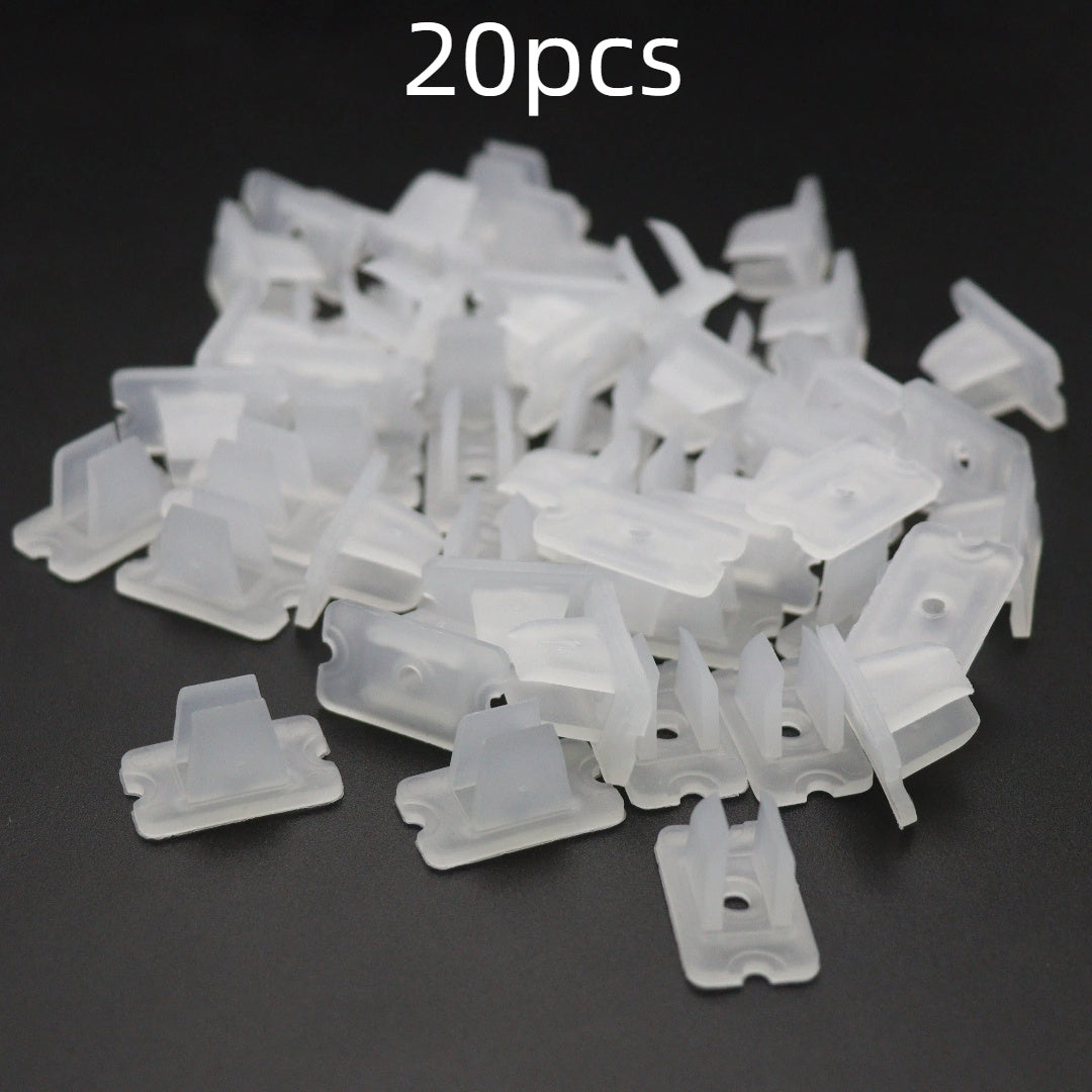 10/20/45pcs of 6mm LED strip fixing clips for securing neon strips, made of plastic.