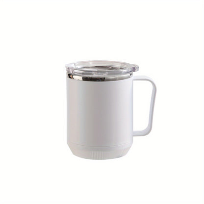 Stainless steel coffee mug with lid, 15.6oz, for home and office use. Great for summer drinks or as a gift.