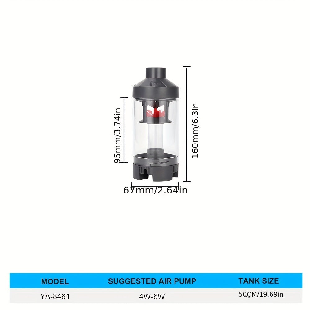 Automated filter cleaning system for aquarium fish waste with air pump.