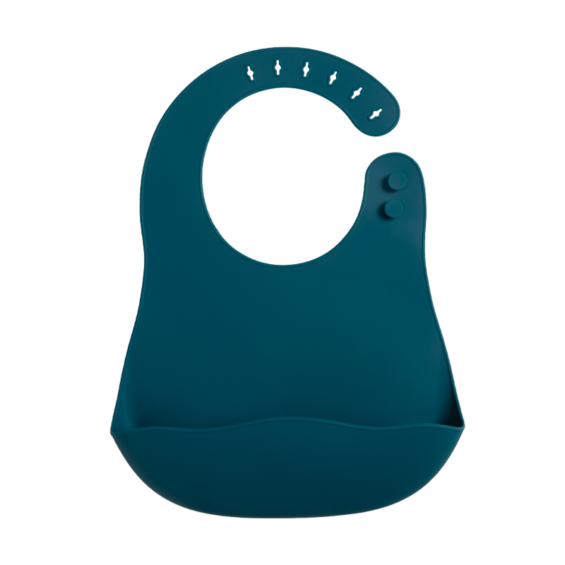 Adjustable Waterproof Infant Bibs in Solid Colors with Soft Silicone Material, Featuring a Pocket for Newborns to Keep Clean During Mealtime