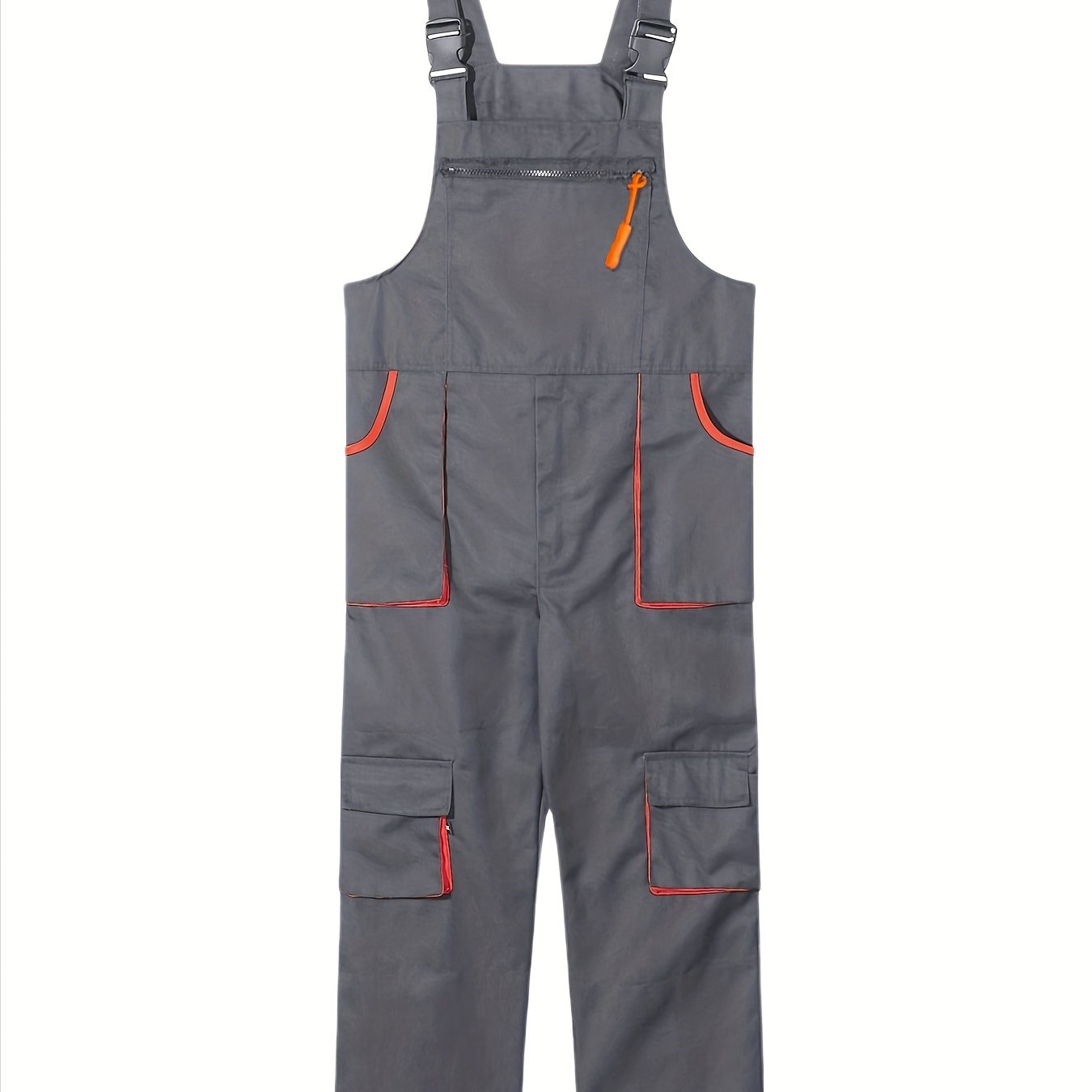 Men's Casual Polyester Work Overalls with Multi Pockets - Sleeveless Jumpsuit for Outdoor Work