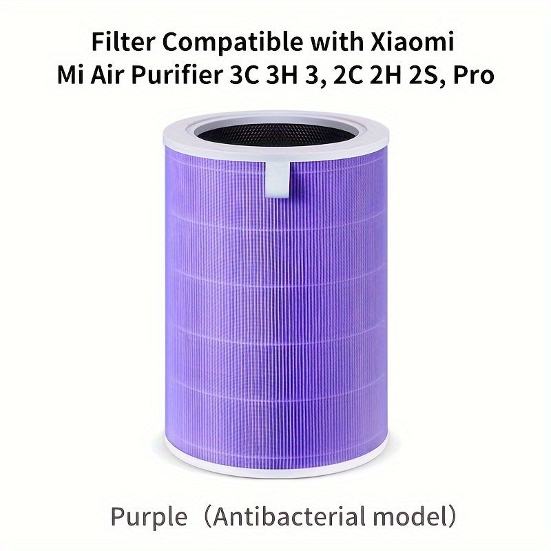 True HEPA Air Filter for Xiaomi Mi Air Purifier, Compatible with various Mi models, includes H13 pre-filter, activated carbon, 3-layer filter, RFID block, made of PET material, no power required, ideal for office and kitchen use.