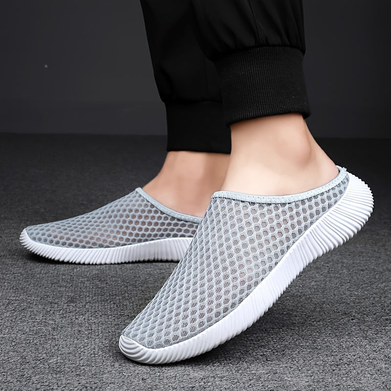 Women's slip-on mid-top sneakers with plain toe, solid color fabric upper & insole, all-season MD sole - comfortable home shoes.