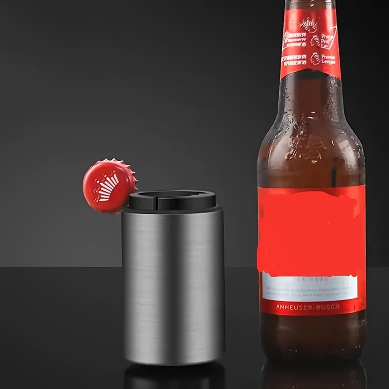 Effortlessly open bottles with the premium stainless steel automatic bottle opener, ideal for home, kitchen, bar, and restaurant settings.