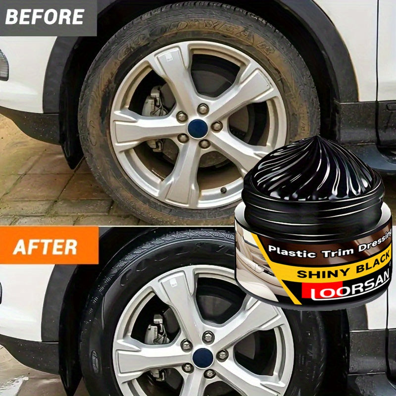 LOORSAN Plastic Trim Dressing Cream - Car Seat & Tire Refurbishment Paste, Dashboard & Instrument Panel Restorer, Non-Electric and Plastic Care Solution