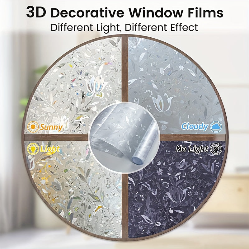 Decorate your bedroom, living room, office, or home with this stylish and functional Window Privacy Film. This Sun Blocking removable Window Sticker features a decorative stained glass design and uses static cling technology for easy application.