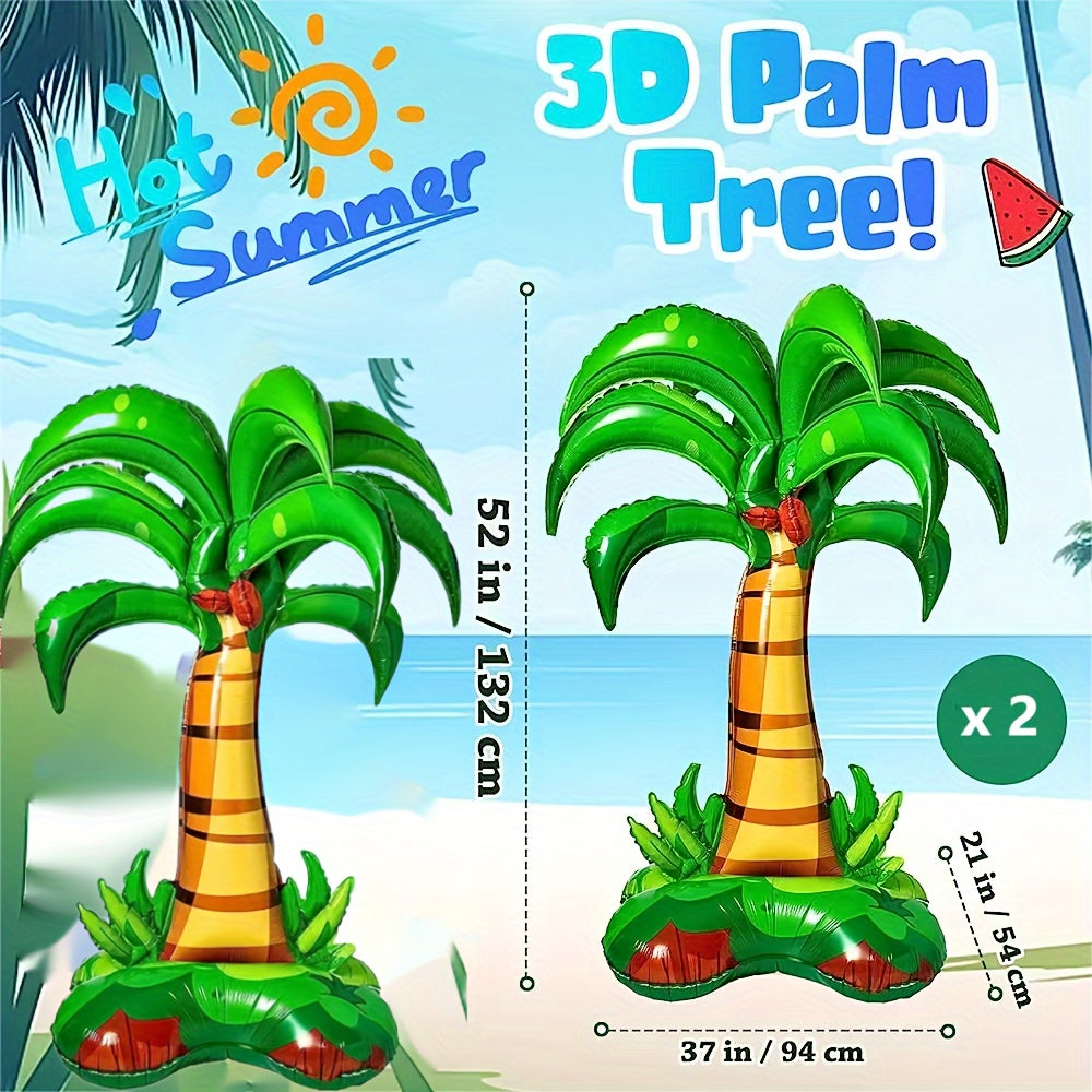 Large 3D inflatable palm tree balloon ideal for birthday, wedding, Hawaiian luau, or summer themed parties.