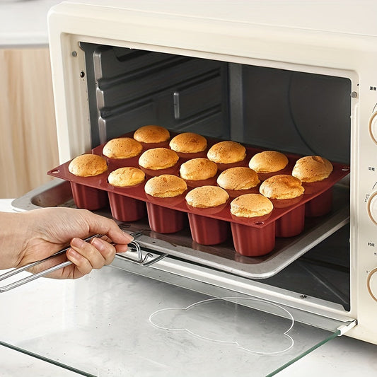 Silicone Cake Mold Set - Includes 15 Individual Cups for Baking Homemade Cupcakes in the Oven