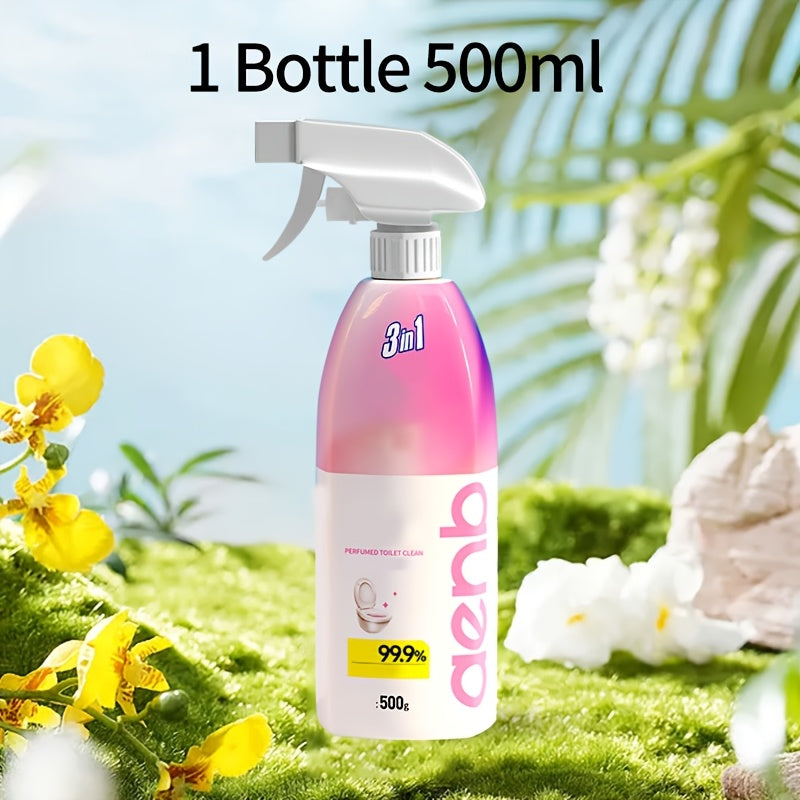 This 500ml bottle of toilet cleaner is perfect for cleaning ceramic surfaces, including toilets, toilet bowls, urinals, and sinks. It has a fresh aroma and helps to deodorize and descale.