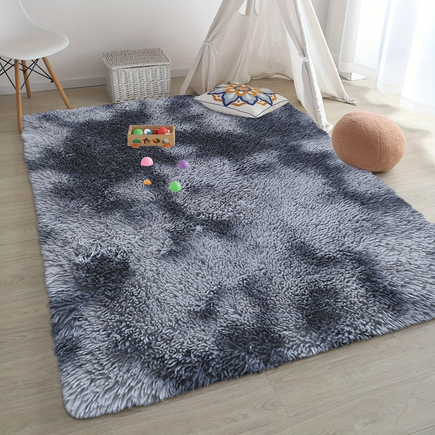 A plush carpet with thick, long hair ideal for the bedroom or living room.