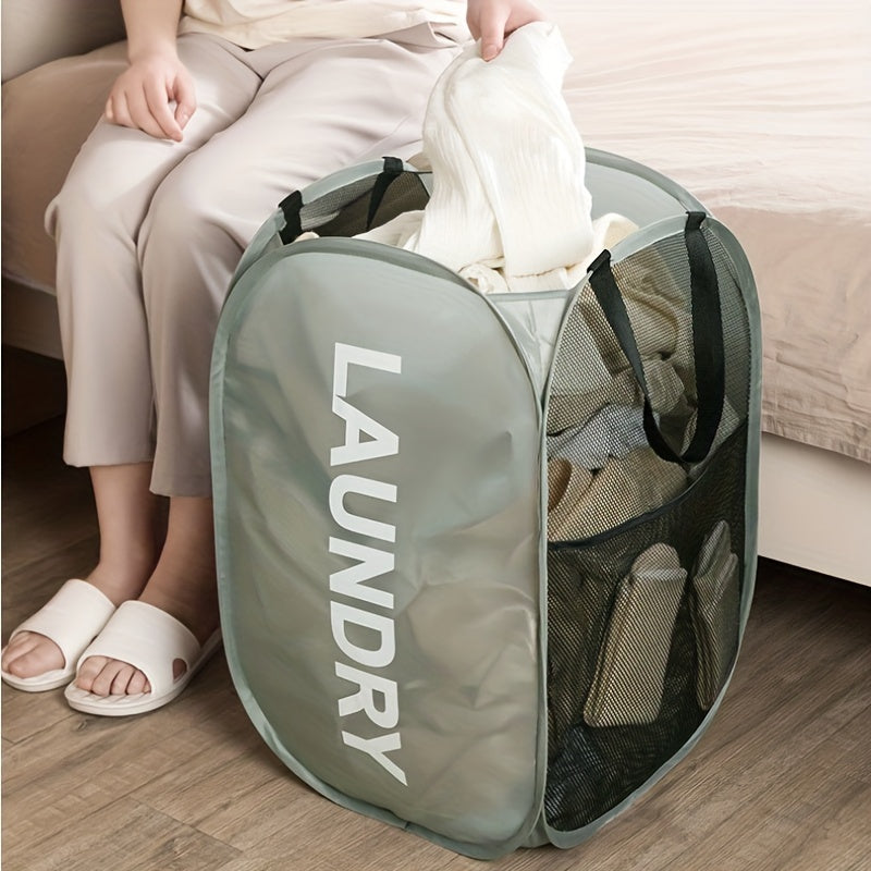 Dual-sided and handled Foldable Laundry Hamper - Ideal for Dorm Rooms and Bathrooms