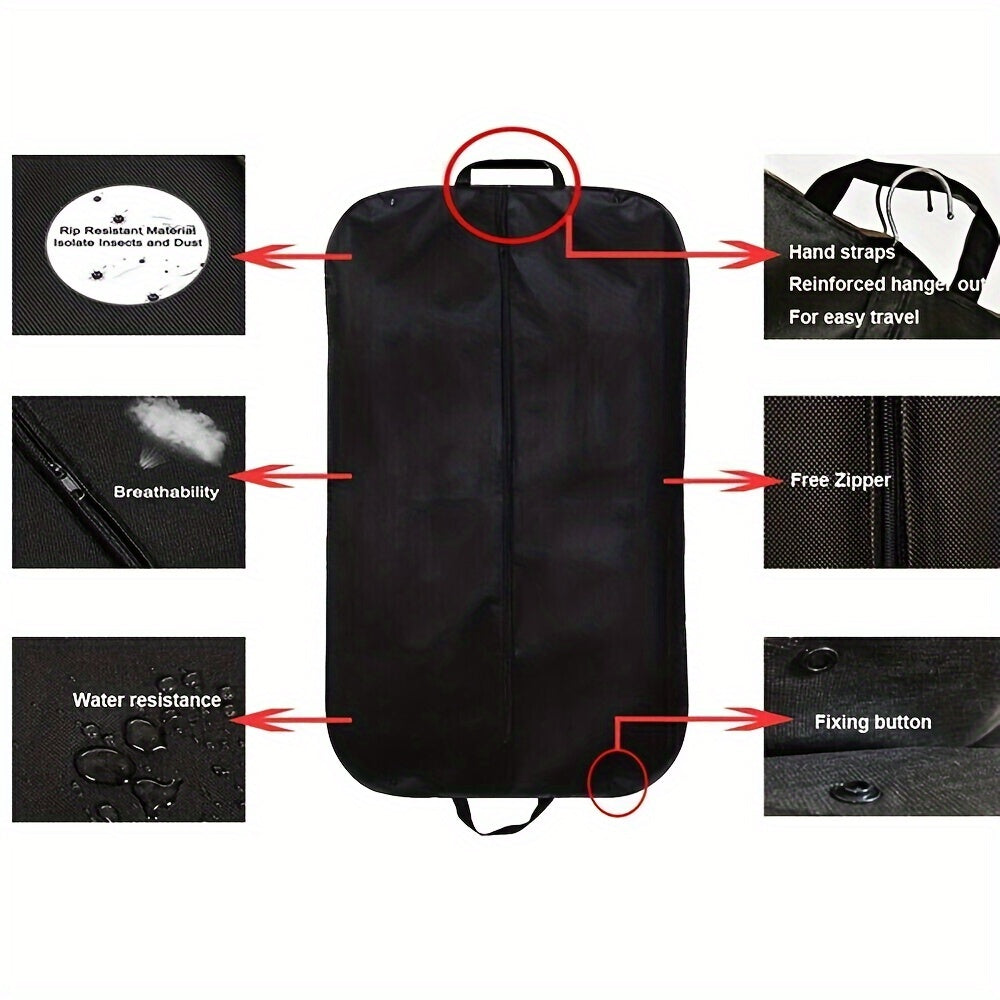 Wall Hanging Bedroom Organizer - Foldable Garment Dress Protector, Moisture-Proof Suit Bag for Home, Non-Woven Fabric Coat Cover Case.