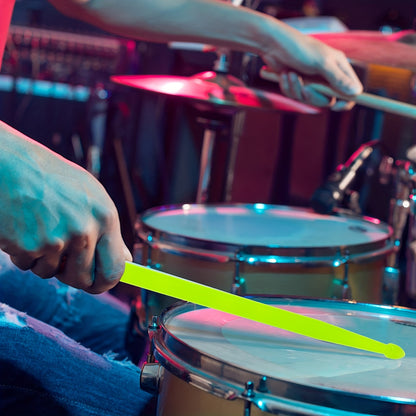 Luminous light up drumsticks for professional drummers and beginners in green.