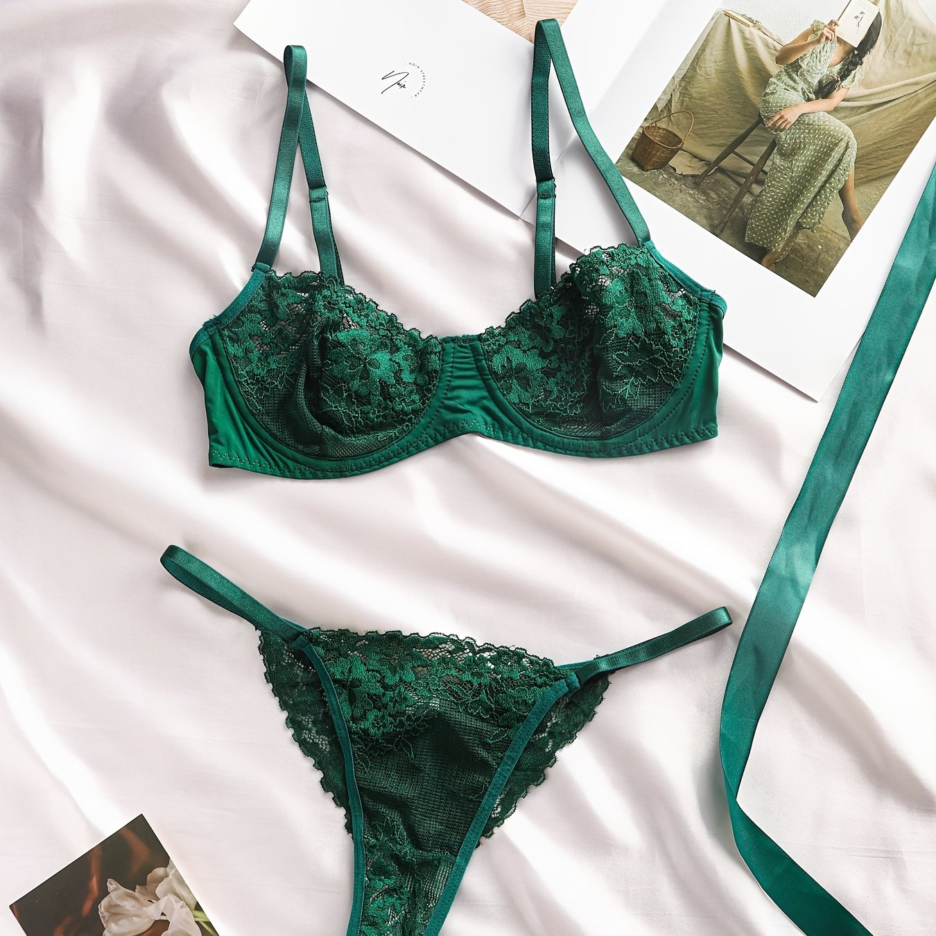 Sleek and alluring lingerie set for women.