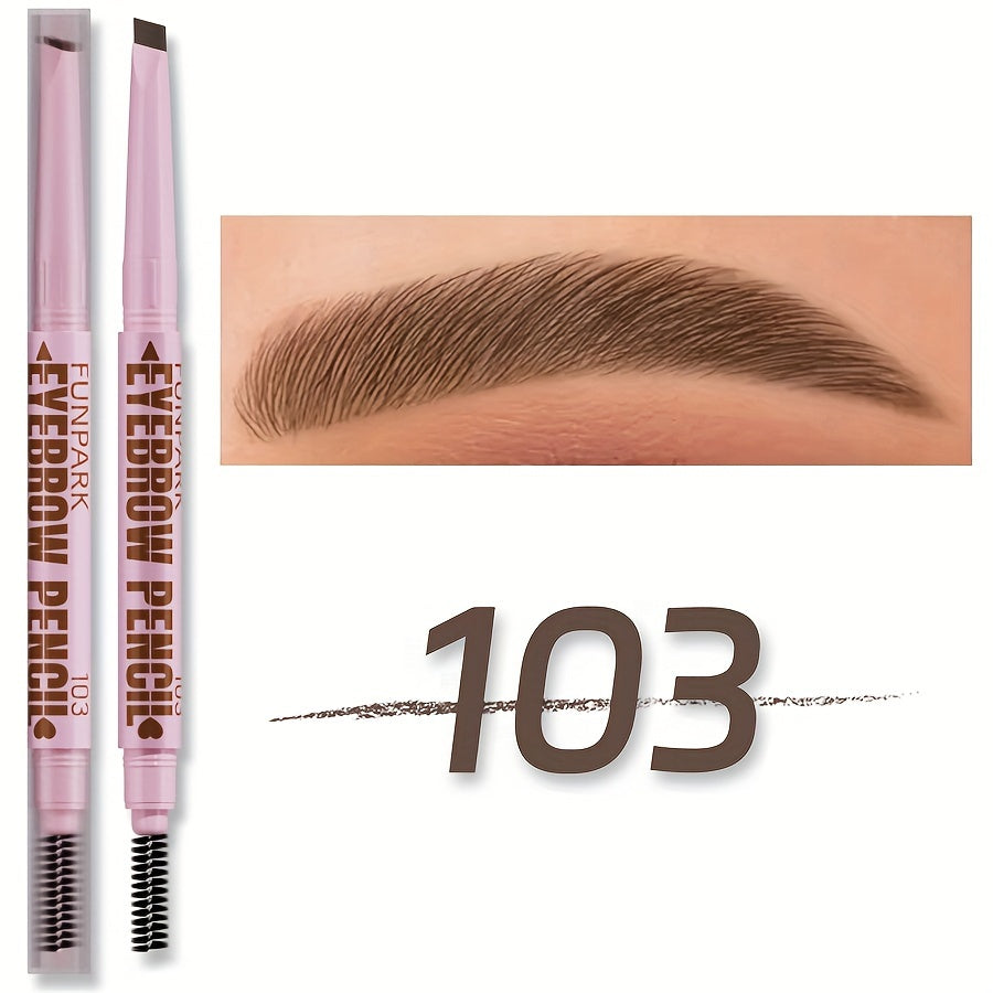 Double-ended automatic eyebrow pencil with long-lasting, waterproof formula in various shades, including dark brown, light brown, taupe, and black. Includes powder, dye, cream, and eyeliner.