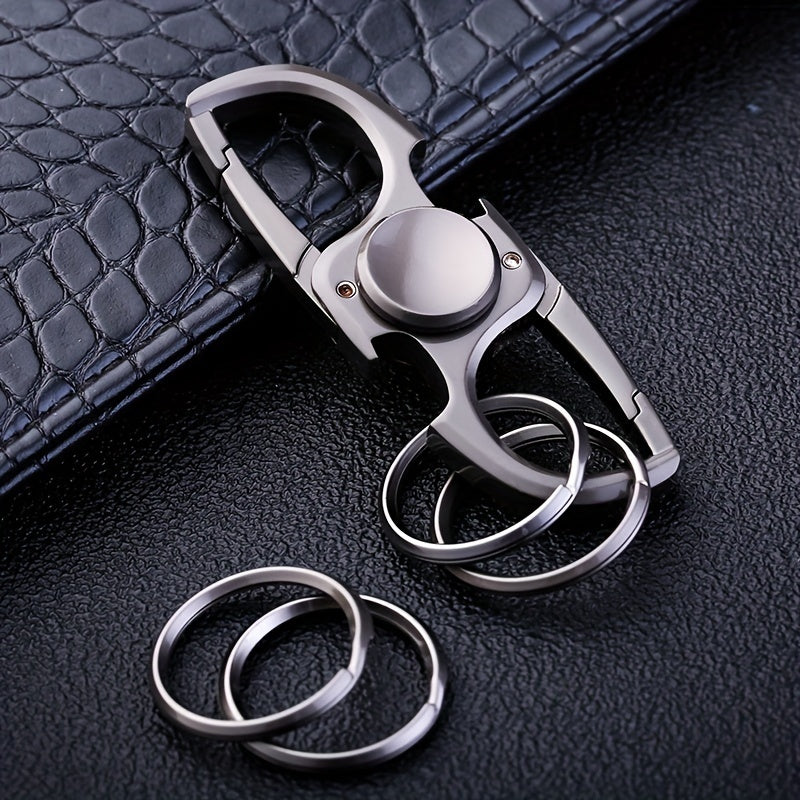 Casual Style Key Ring with Spinning Top Gyro Design, made of Durable Stainless Steel for a Creative look.