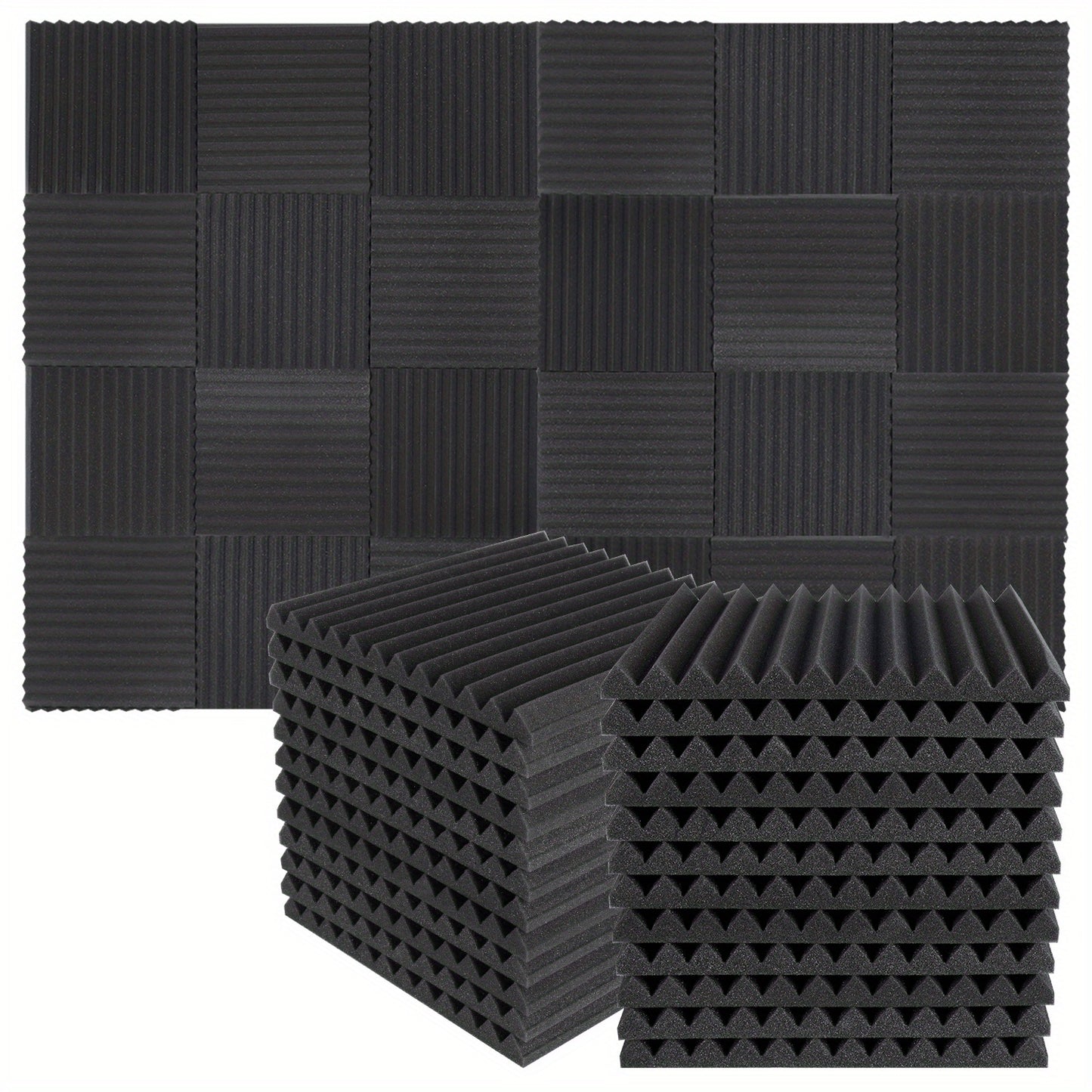 50 Studio Acoustic Foam Wall Panels - 2.54cm X 30.48cm X 30.48cm