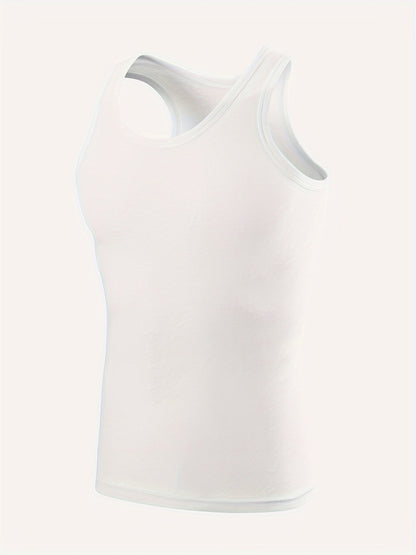 3 Men's Cotton Tank Tops: Breathable, Comfortable, Sleeveless, Slim Fit for Gym & Casual Wear, Easy-Care, All-Season