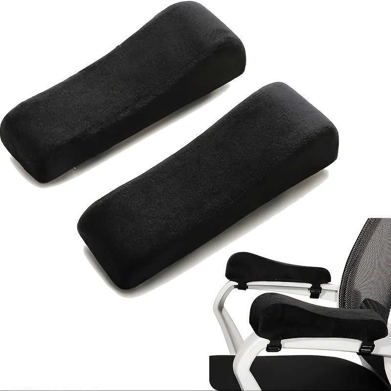 2 Pack of Ergonomic Memory Foam Armrest Cushions for Office Chair, Polyester Composition, Relieves Pain and Provides Comfort