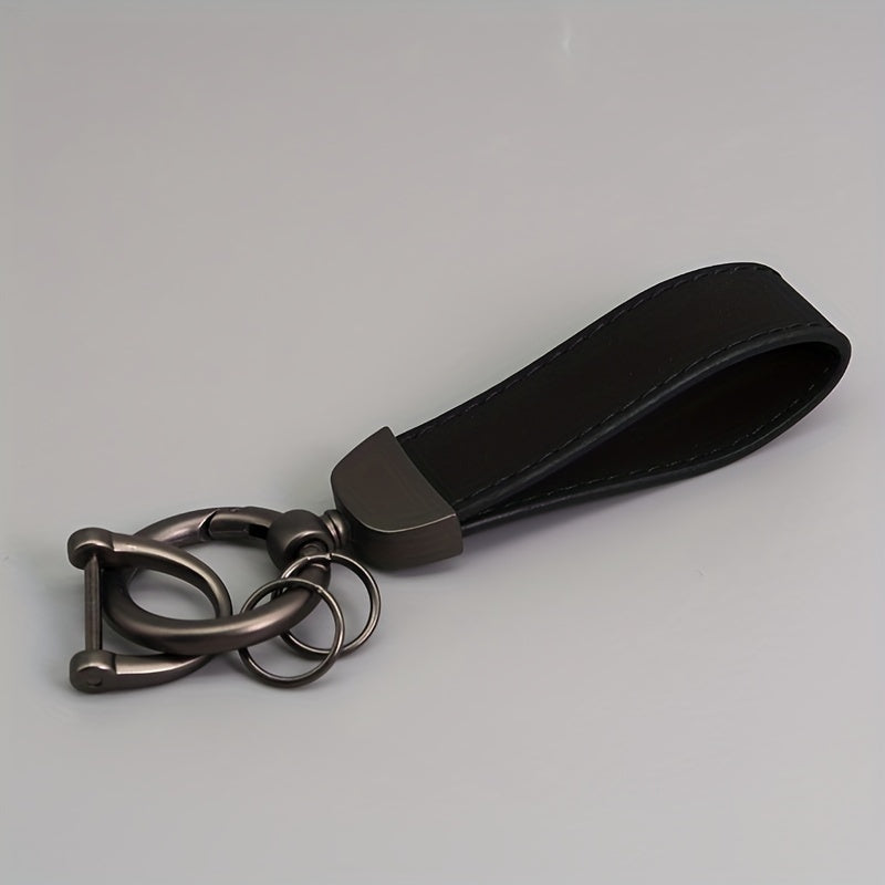 Men's Hardware Anti-Loss Suede Car Key Chain with PU Leather, the Perfect Valentine's Day Gift