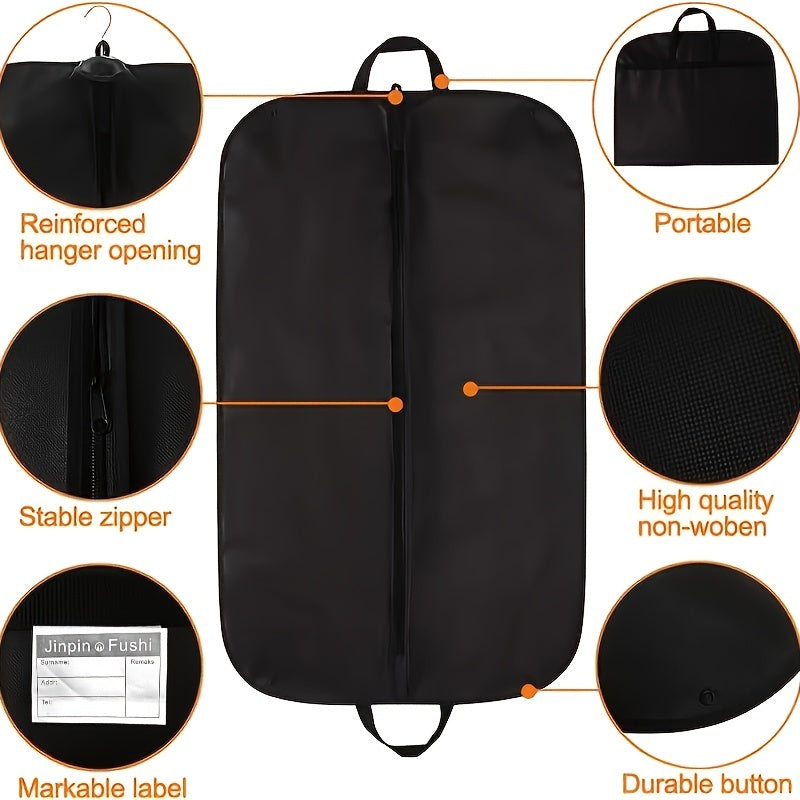 Non-Woven Breathable Garment Bag with Zipper Closure, Portable Handle - Ideal for Suits, Shirts, Jackets, Dresses - Keeps Clothes Dust-Free and Organized