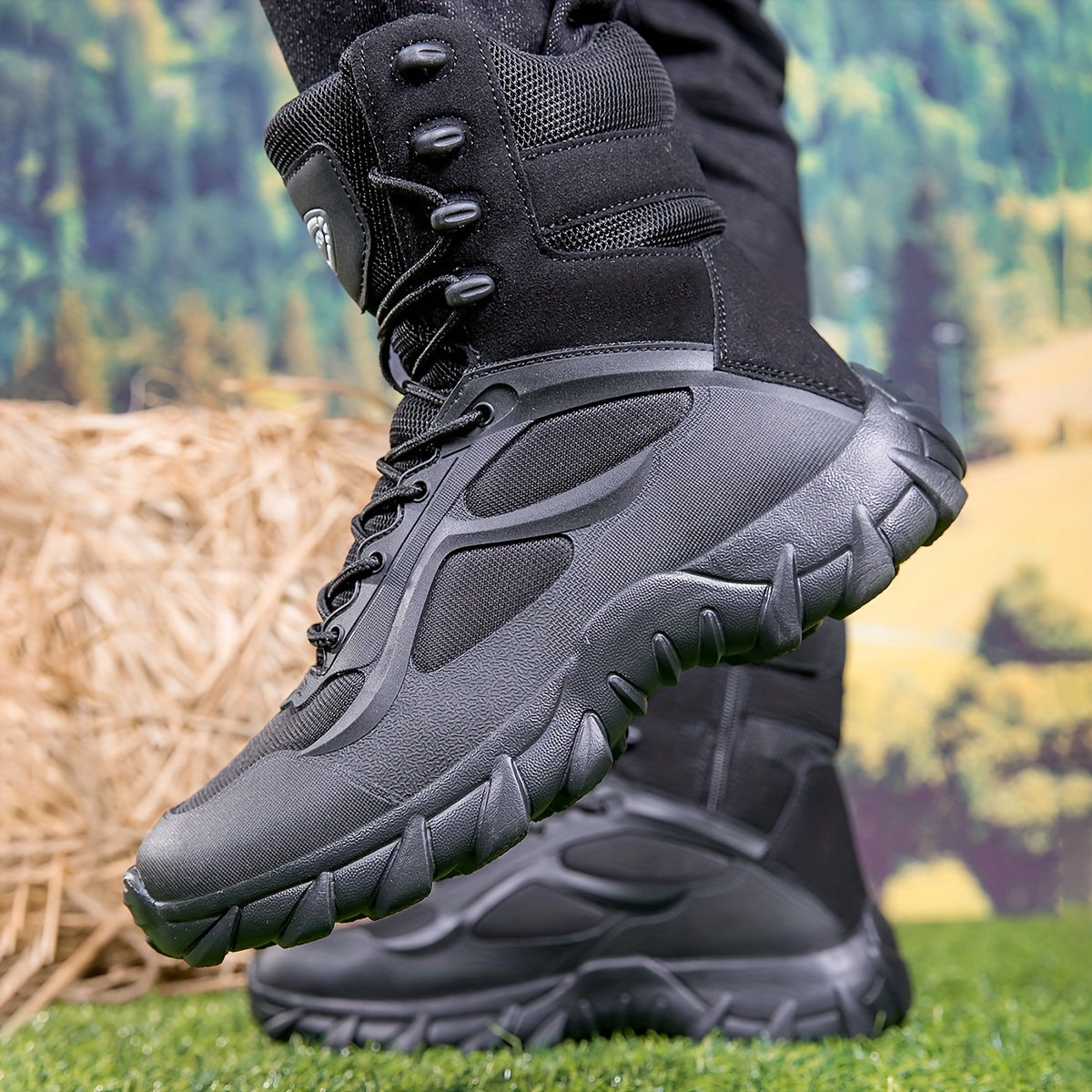 Versatile men's high-top boots for hiking and adventure, with durable EVA sole.