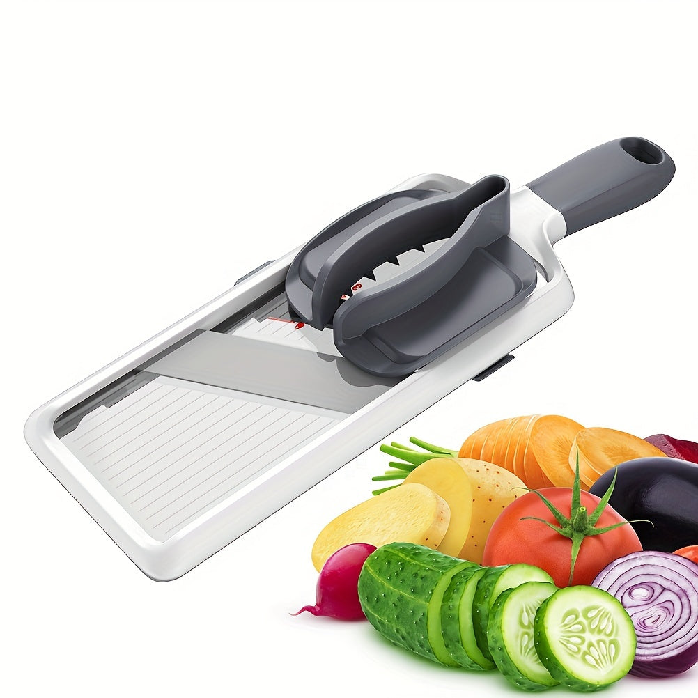 1 piece of a handheld vegetable cutter, ideal for slicing vegetables like salad, zucchini, carrots, onions, and more. The adjustable thickness cabbage shredder slicer is a must-have kitchen accessory.