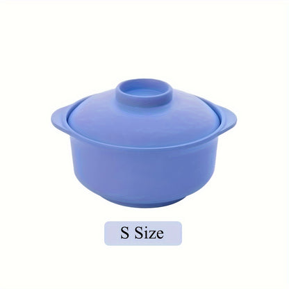 1 set of instant noodle and rice bowls with covers, non-slip food containers, and unbreakable kitchen supplies for college dorms and apartments.