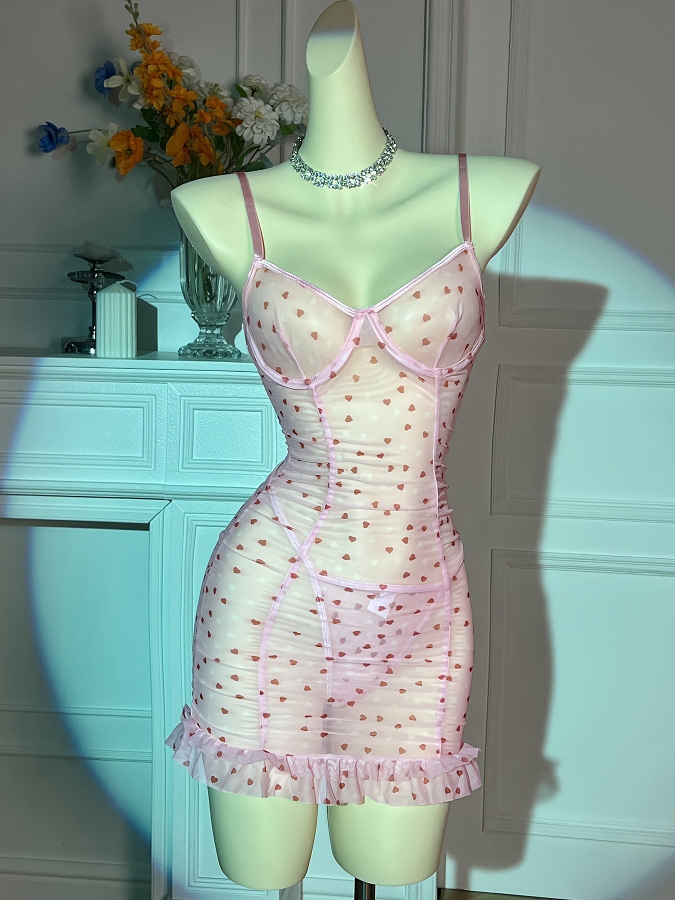 Seductive mesh dress for women, stylish and romantic.