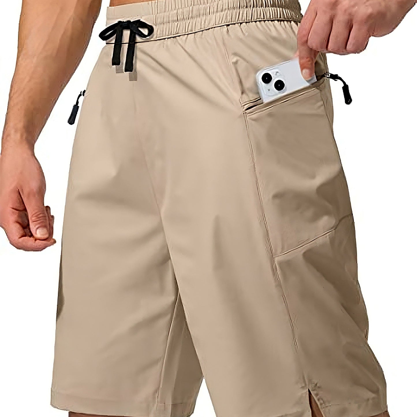 Men's Plus Size Cargo Shorts with Drawstring, Pockets for Comfort & Style