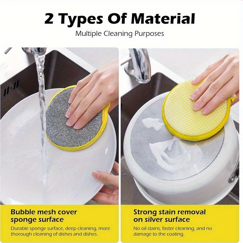 12/20 antibacterial kitchen scrubbing sponges with double-sided non-scratch pads for versatile and reusable cleaning.