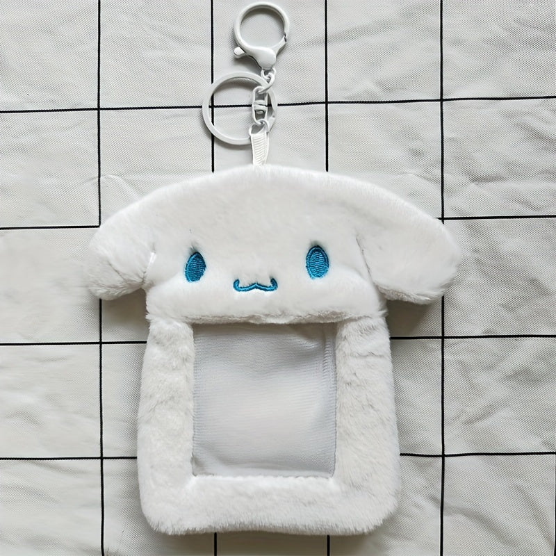 [Customer Favorite] Adorable SANRIO Plush Keychain Holder - Made with Long-Lasting Faux Fur, Cartoon-Inspired Clip-On for Safeguarding Commuter Passes, Perfect for Collectors and Anime Fans