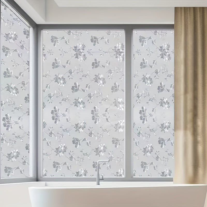 Decorate your home with these stunning hibiscus flower pattern glass window stickers. Add privacy with this decorative frosted film that is easy to remove and sticks to your window with static adsorption. Perfect for the living room, bedroom, kitchen