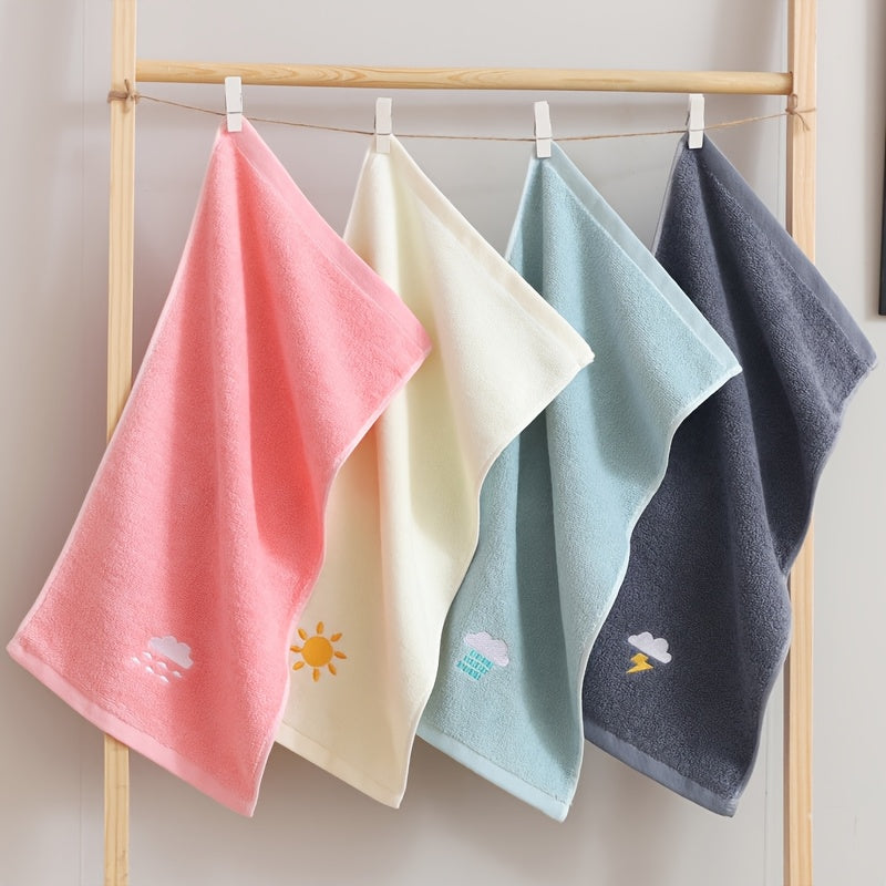 Bohemian style embroidered cotton towel, soft and absorbent, made of 100% knit cotton fabric with weather embroidery. Suitable for babies and kids.