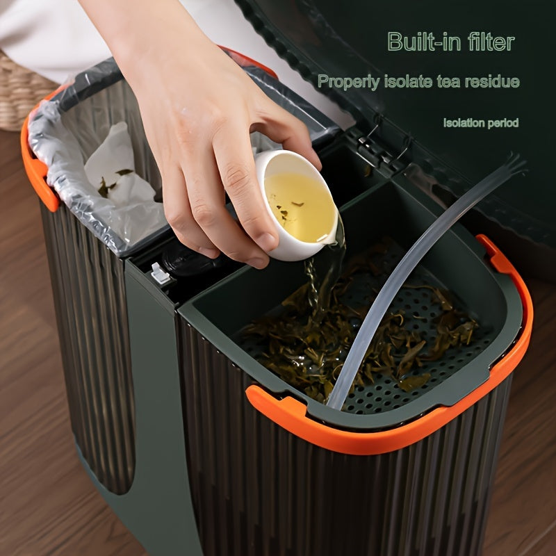 Multi-functional Tea Waste Bucket With Filter - Clear, Perfect For Household Cleaning In Bedroom & Living Room