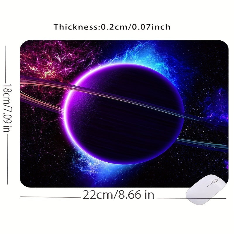 Galactic Nebula Mouse Pad: Anti-Slip, Washable, Blue and Purple Space Design for Home & Office Décor - Non-Slip Rubber Mat for Laptop & PC