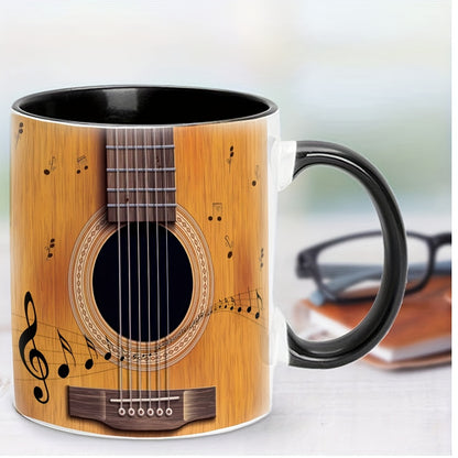 Guitar Pattern Ceramic Coffee Mug, perfect for all seasons, makes a great gift for birthdays or holidays.