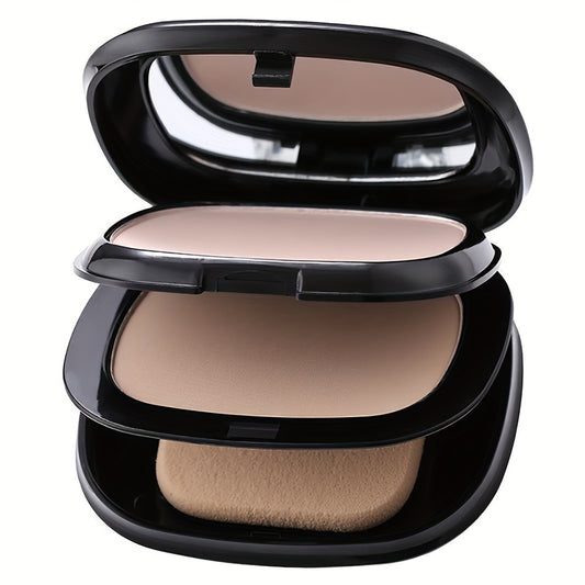 Ivory White Dual-use Concealer Pressed Powder with Dry and Wet Textures, Natural, Long-lasting Oil Control, Flawless Contouring Foundation