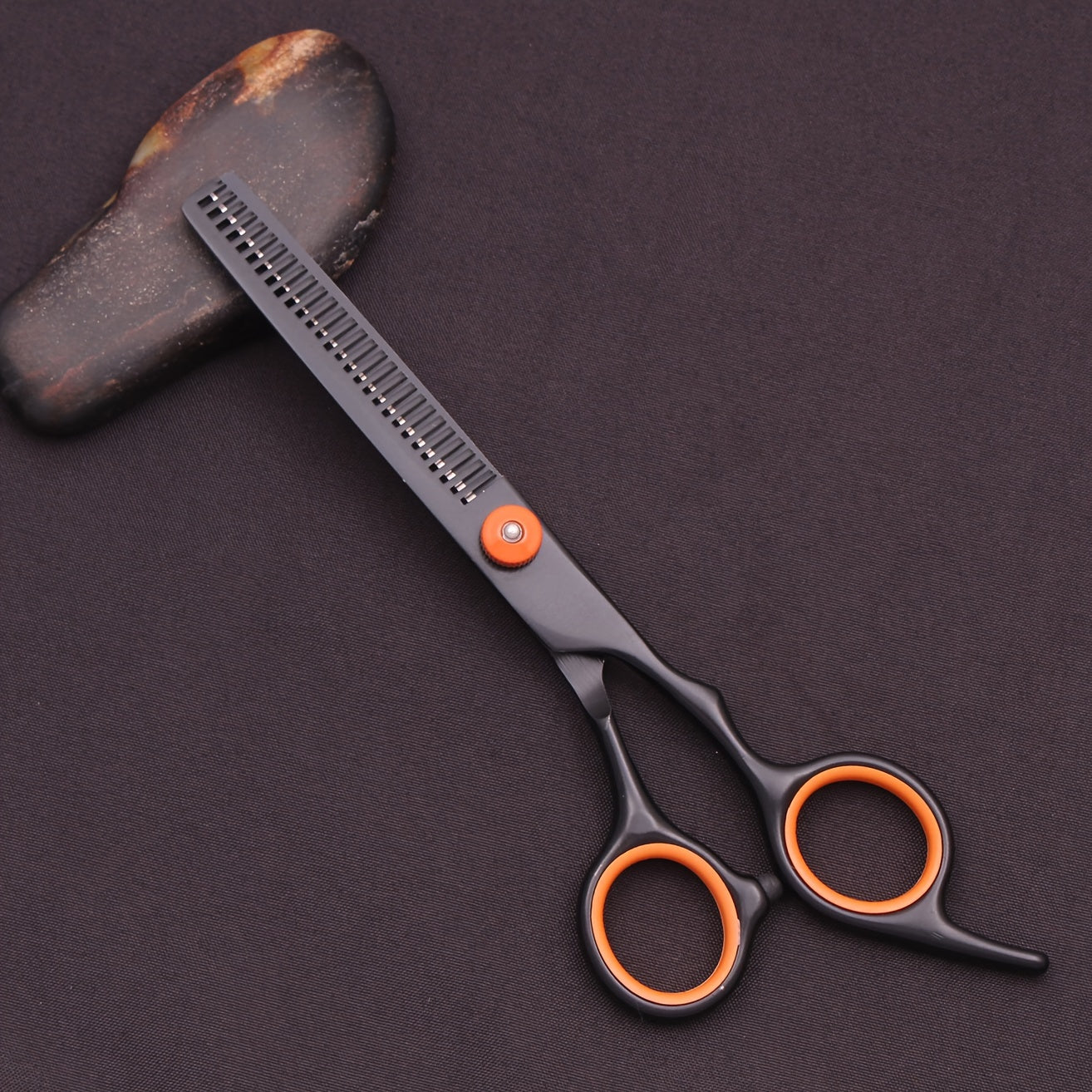 6-inch hair cutting scissors set with a variety of styling tools including thinning scissors, shaver comb, double-sided comb, and apple comb.