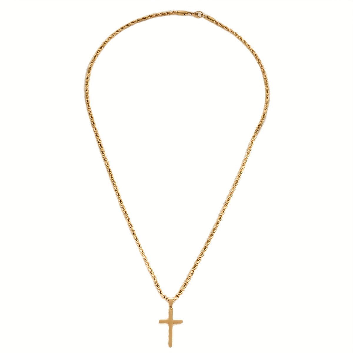 Sleek Gothic Hip Hop Cross Pendant Necklace - Minimalist Chain, Great for Everyday Use & Gifting, Perfect for Valentine's Day, All-Season, Gothic Inspired, Unique Design.