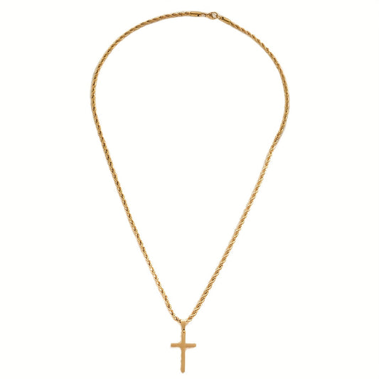 Sleek Gothic Hip Hop Cross Pendant Necklace - Minimalist Chain, Great for Everyday Use & Gifting, Perfect for Valentine's Day, All-Season, Gothic Inspired, Unique Design.