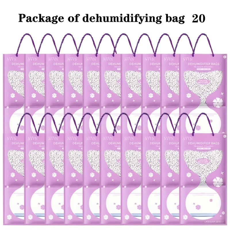 5-10 Lavender-scented dehumidifier bags ideal for wardrobe, hanging in wardrobe, home, bathroom. Perfect for Valentine's Day or Mother's Day gift.