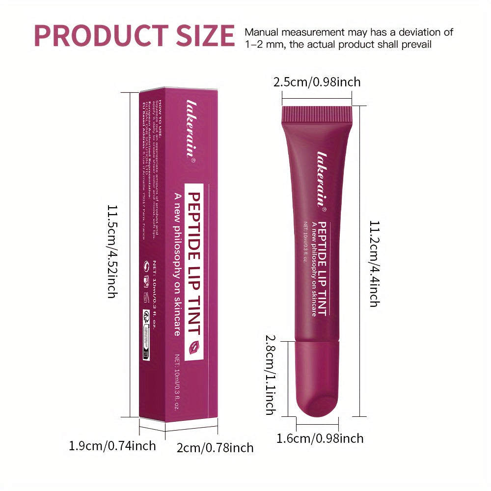 Lakerain Peptide Lip Tint - Tinted Lip Oil - Hydrating Formulas, 4 Colours