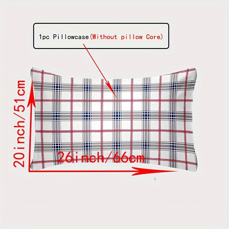 Soft envelope closure pillowcase made of 100% cotton, without core. Features flower and plaid patterns on breathable fabric with a thread count of 144TC. Ideal for main bedroom, guest room, or dorms. Perfect gift idea.