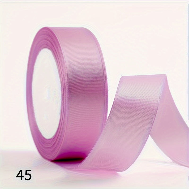 1 piece of 2.5cm wide, 25 yards long satin ribbon for gift wrapping, wedding decoration, car silk ribbon, baking, and webbing.